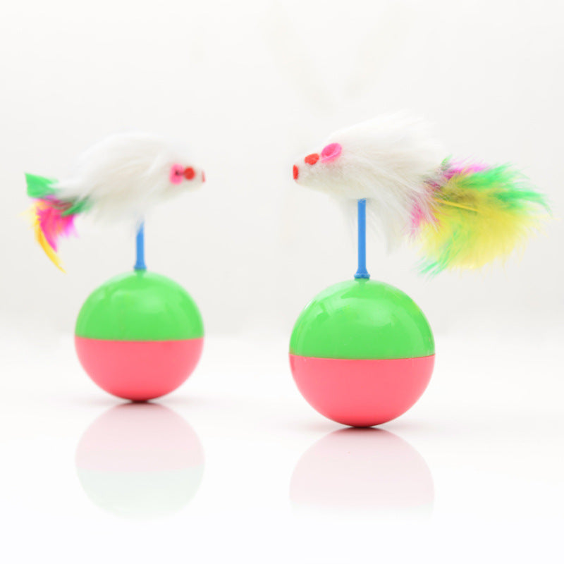 Mouse tumbler real rabbit cat toy
