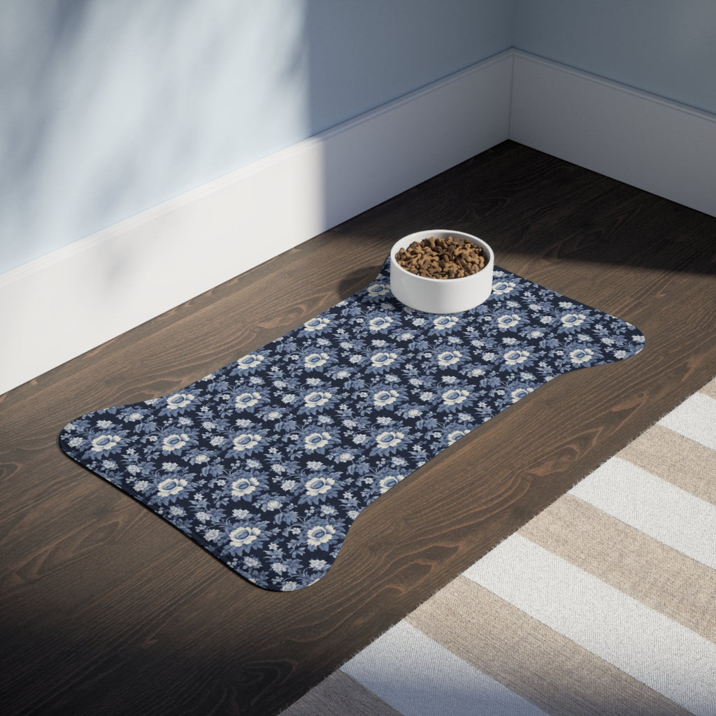 Midnight Blue Garden in Bloom - Pet Feeding Mat Pet Ze