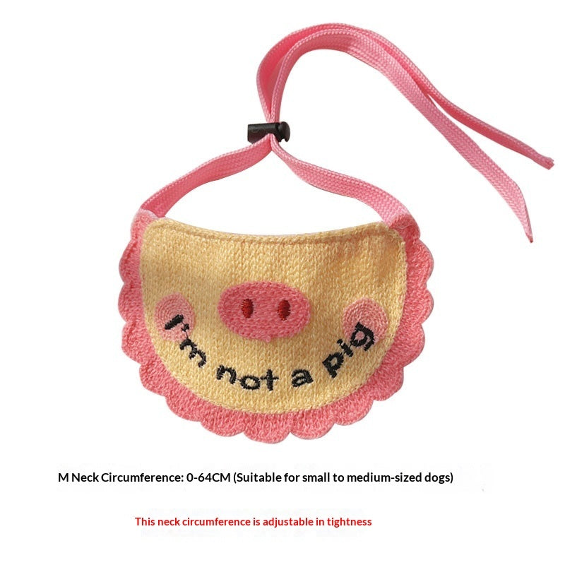 Pet-style Lace-up Embroidered Cat Bib