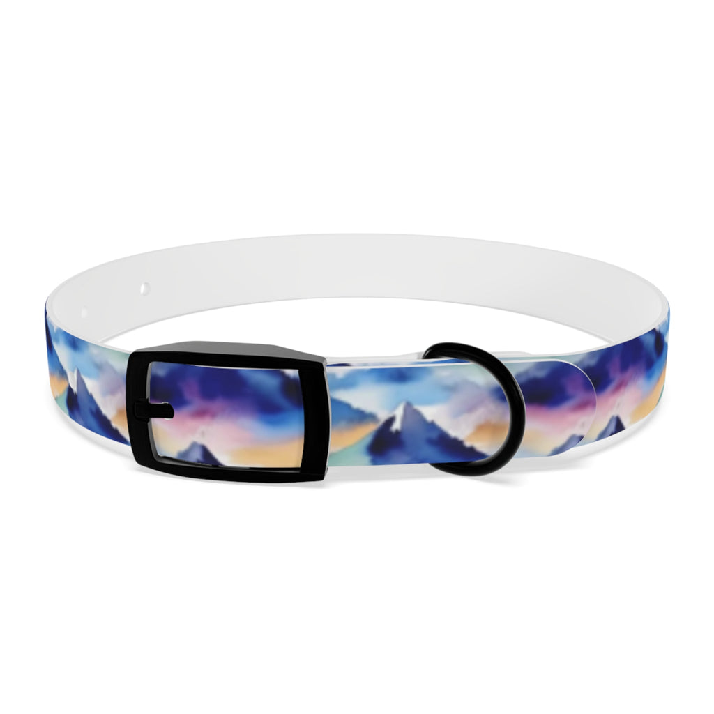 Endless Watercolor Mountain Waves - Pet Collar Pet Zen