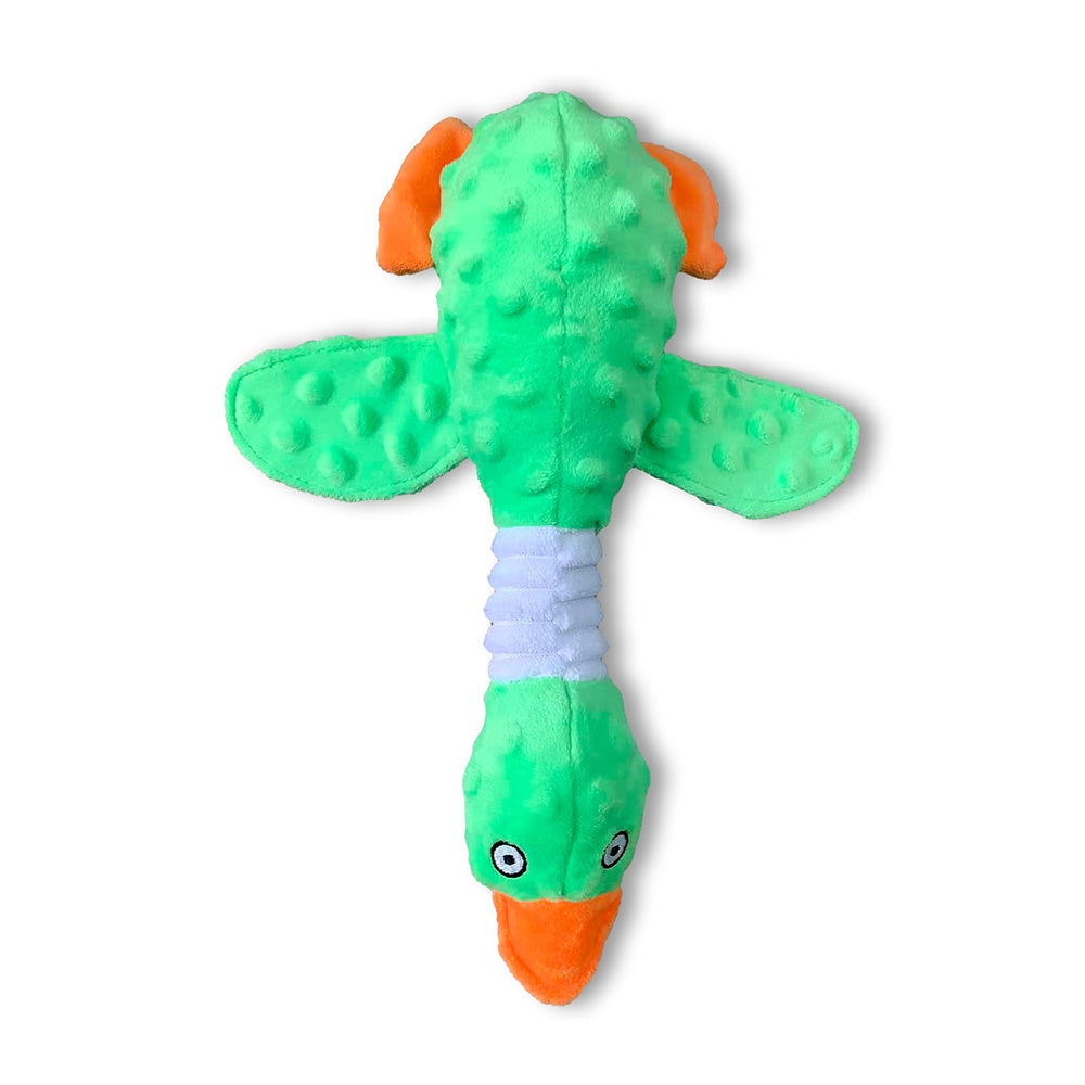 Squeaky Dog Toys For Aggressive Chewers, Durable Stuffed Animal Plush Dog Toy With Soft Fabric For Large, Medium & Small Dogs, Interactive Puppy Chew Toy For Teething, Crinkle Duck Dog Toy - Pink