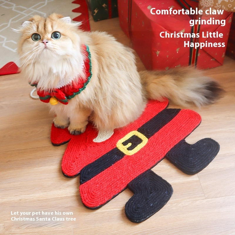 Christmas Sisal Mat Cat Scratch Board No Dandruff Wear-resistant