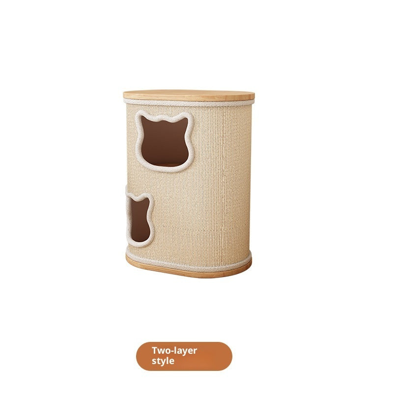 All-in-one Solid Wood Cat Tree Suitable For All Four Seasons