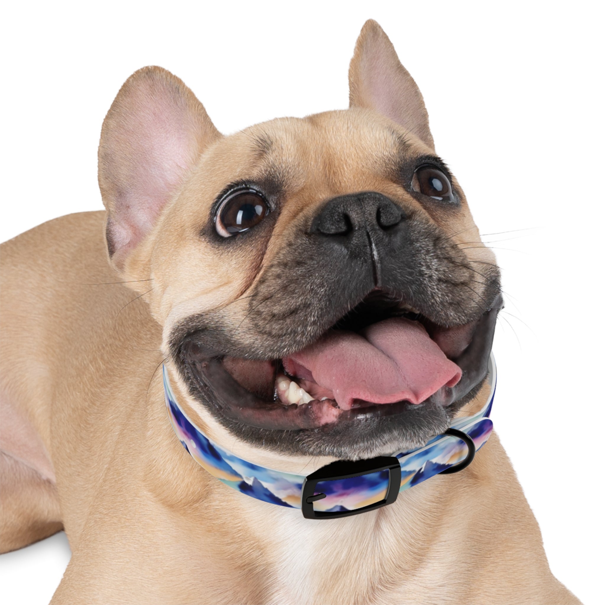 Endless Watercolor Mountain Waves - Pet Collar Pet Zen