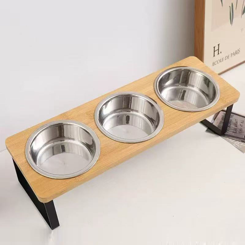 Anti-Tip Pet Bowl Elevated Stainless Steel Large-Capacity Food Bowl