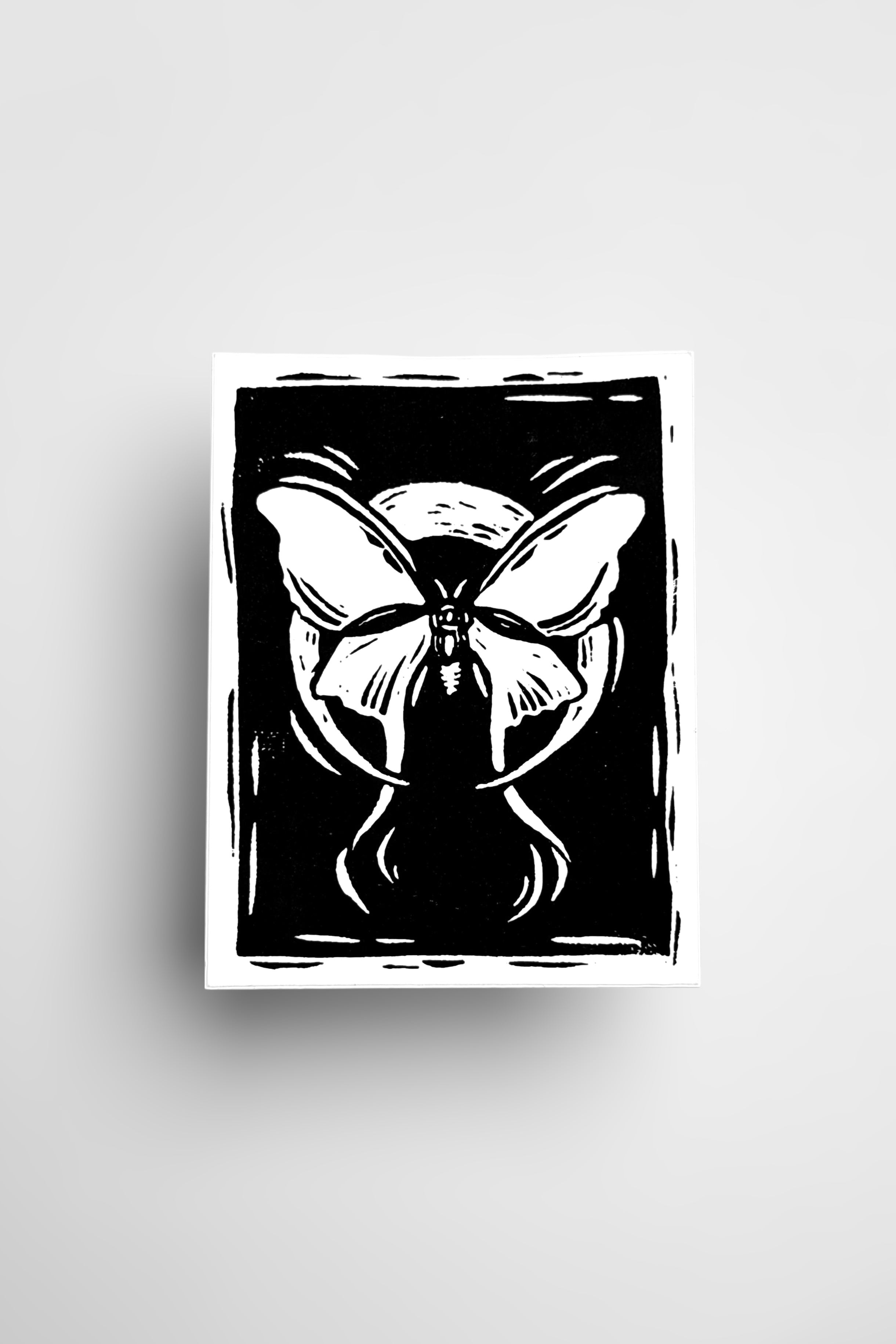 Moth Moon Sticker
