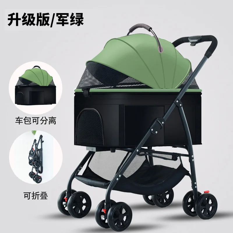 3-in-1 Pet Dog Stroller Dog Wagon with Removable Carrier Cat Stroller for Medium Dogs Up to 55lbs  dog carrier dog backpack