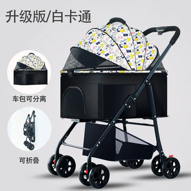 3-in-1 Pet Dog Stroller Dog Wagon with Removable Carrier Cat Stroller for Medium Dogs Up to 55lbs  dog carrier dog backpack