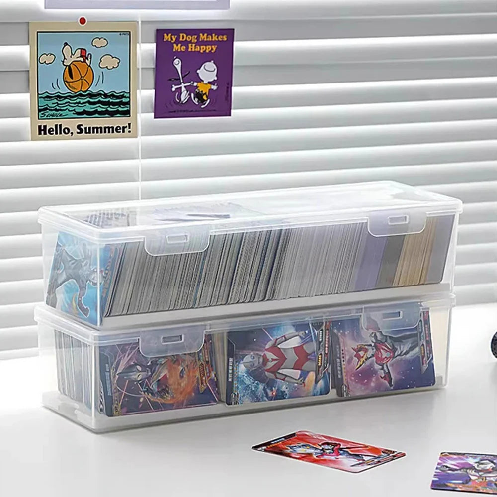 1PC Transparent Clamshell Storage Box Game Cards Card Storage Box Portable Board Game Plastic Box Organizer Box