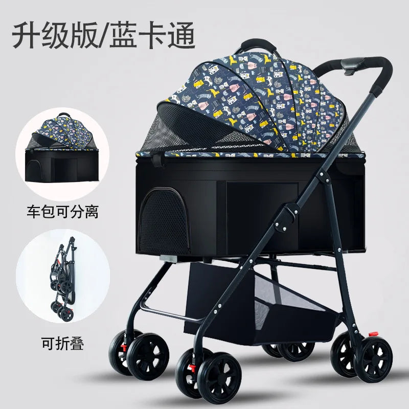 3-in-1 Pet Dog Stroller Dog Wagon with Removable Carrier Cat Stroller for Medium Dogs Up to 55lbs  dog carrier dog backpack