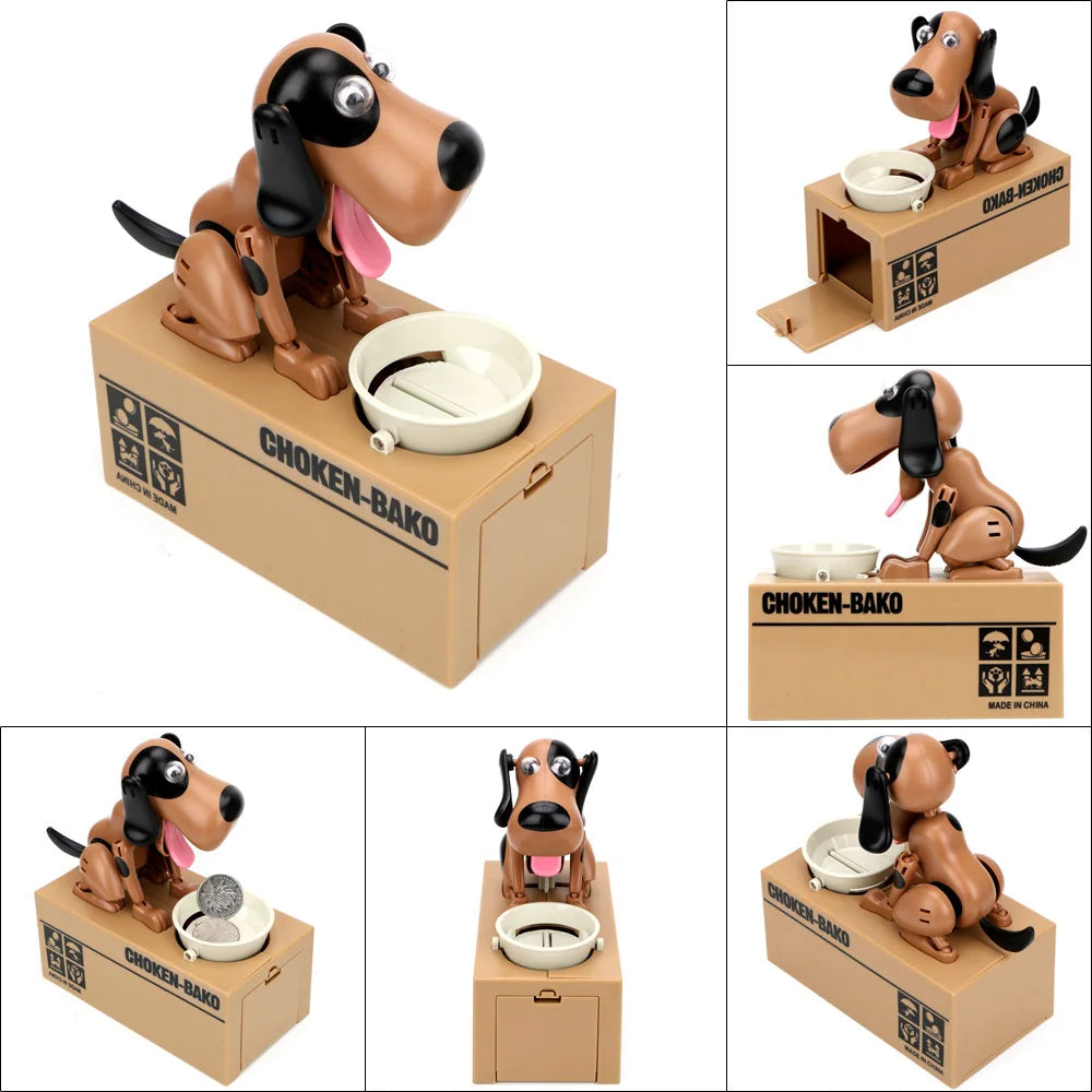 1PC Creative Electric Cartoon Eating Money Dog Piggy Bank Fortune Dog Piggy Bank Children'S Birthday Gift Toys