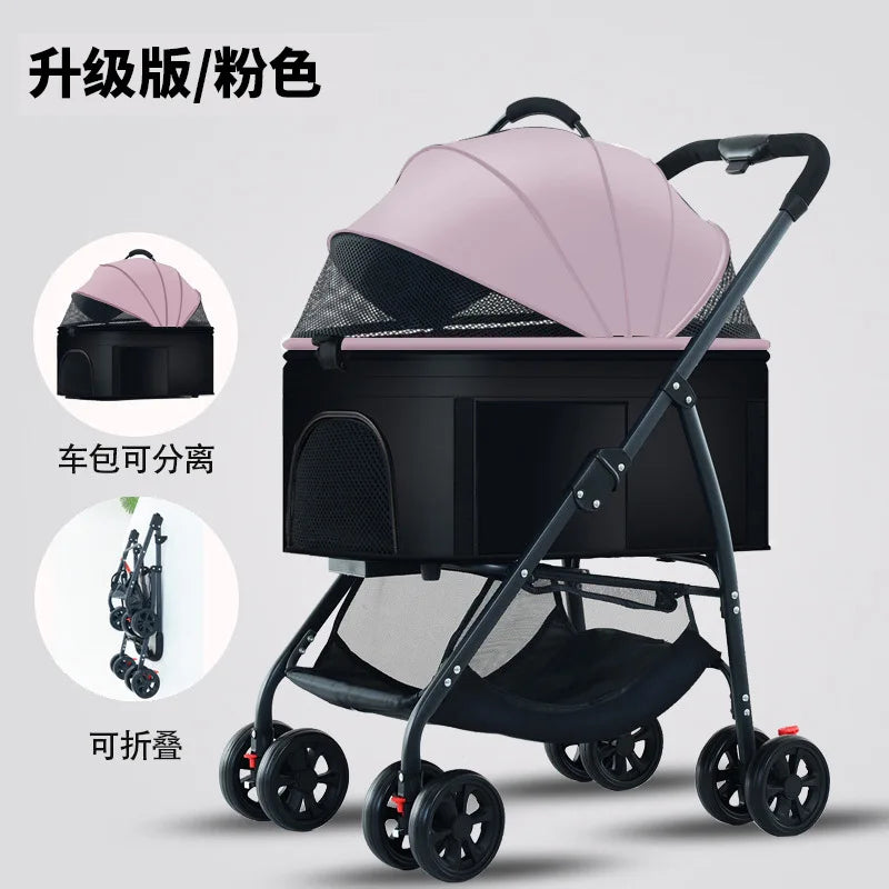 3-in-1 Pet Dog Stroller Dog Wagon with Removable Carrier Cat Stroller for Medium Dogs Up to 55lbs  dog carrier dog backpack