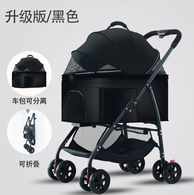 3-in-1 Pet Dog Stroller Dog Wagon with Removable Carrier Cat Stroller for Medium Dogs Up to 55lbs  dog carrier dog backpack