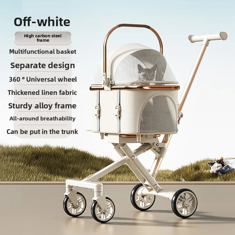 3 in 1 Pet Stroller for 20LBS Dogs Cats with Detachable Carrier Foldable Pet Travel Carrier for Car Seat Hand Carry Safe Outings