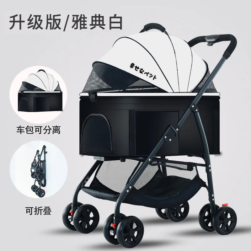 3-in-1 Pet Dog Stroller Dog Wagon with Removable Carrier Cat Stroller for Medium Dogs Up to 55lbs  dog carrier dog backpack