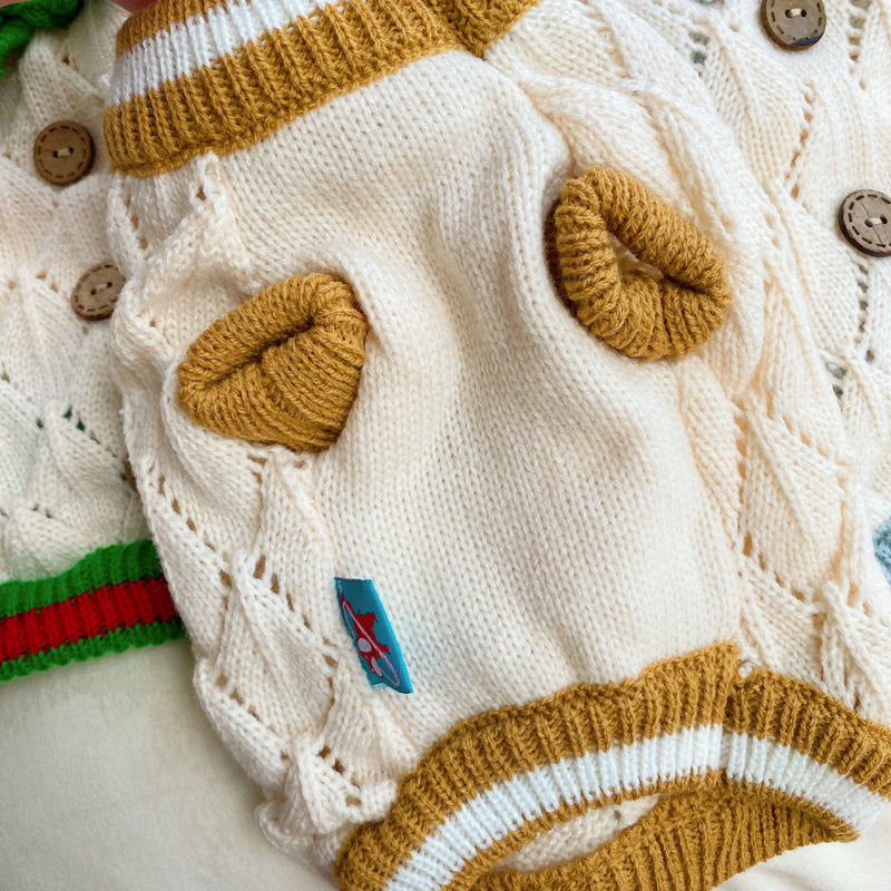 Hollow-out Knitted Sweater Pet Clothing Dog Apparel Knitted Sweater