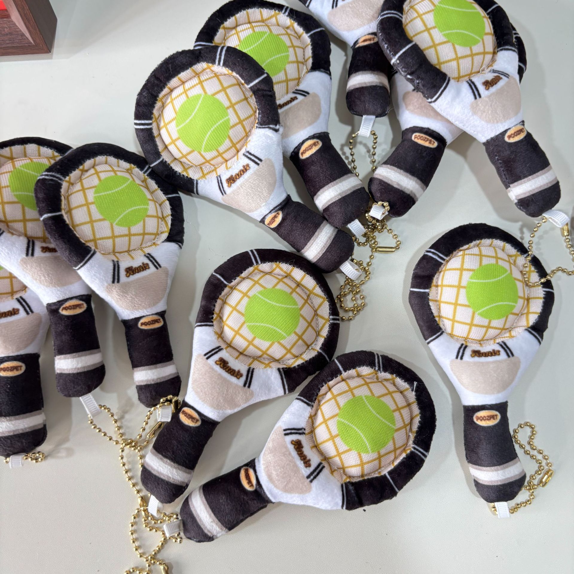 Dog Toy Interactive Tennis Racket Bag Pendant