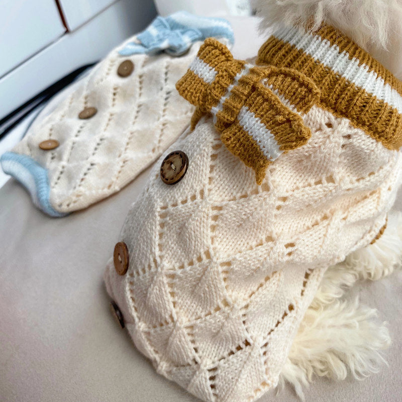Hollow-out Knitted Sweater Pet Clothing Dog Apparel Knitted Sweater