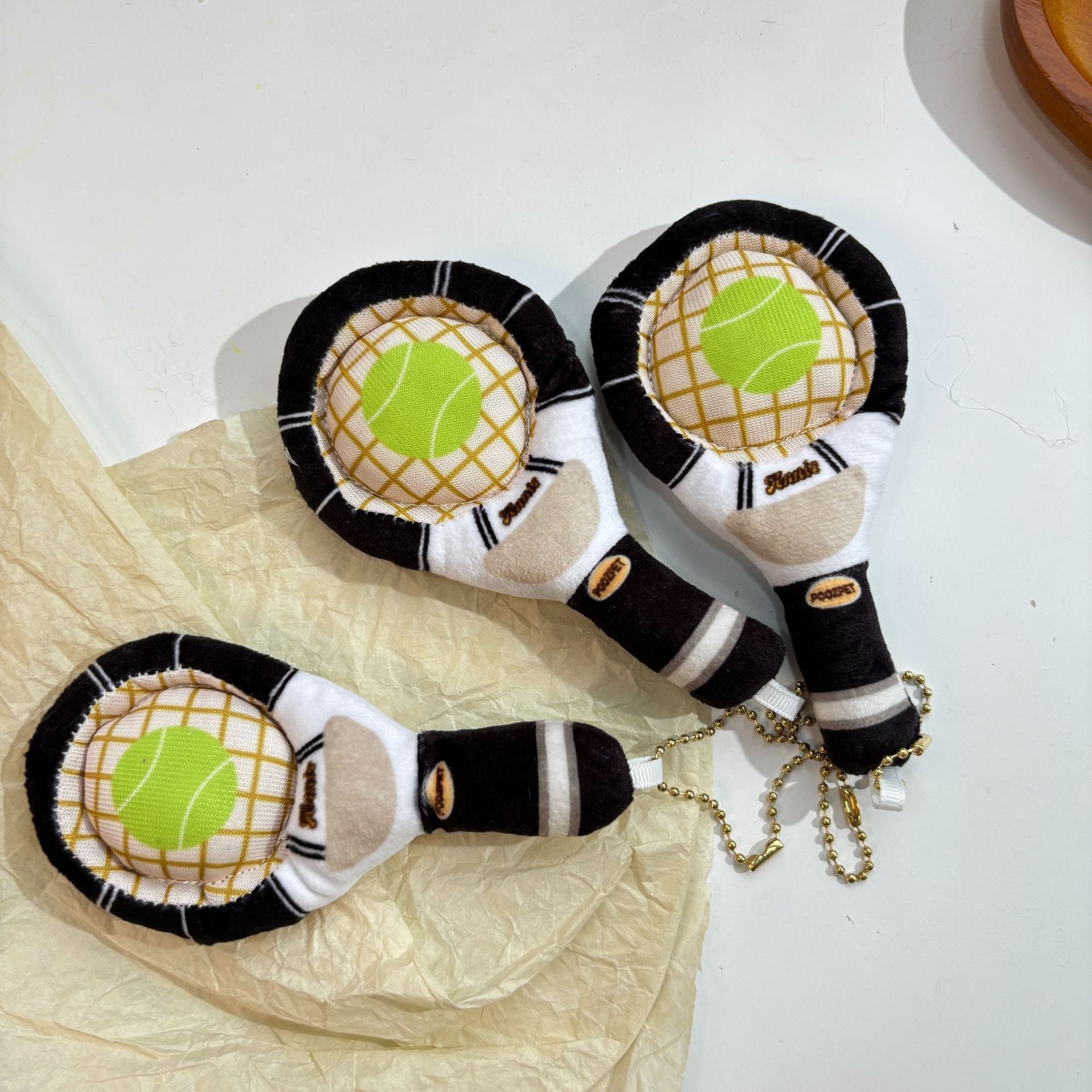 Dog Toy Interactive Tennis Racket Bag Pendant